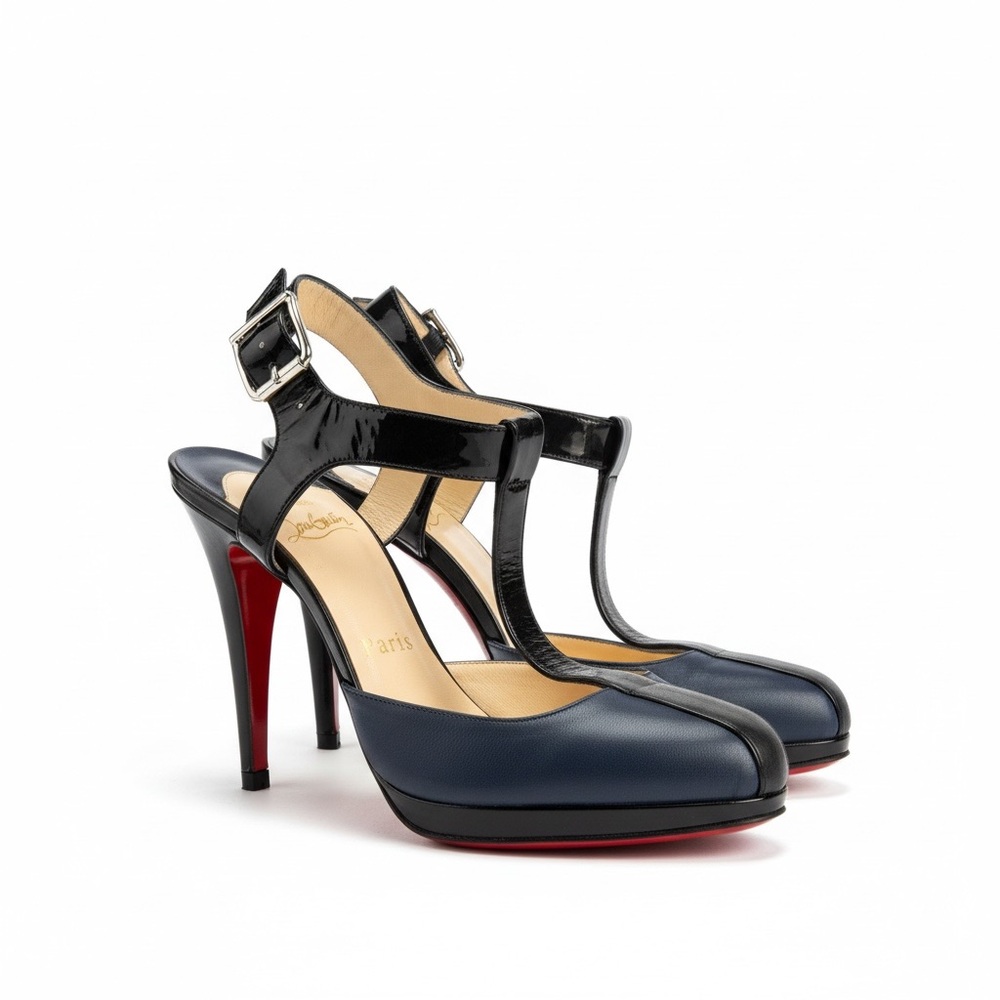 Christian Louboutin Black and Navy Heels